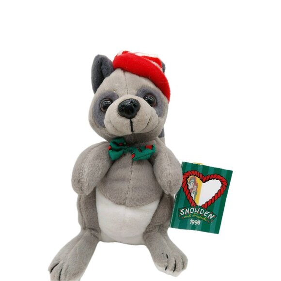 Snowden-Friends Raccoon Stuffed Christmas Plush 1998 Original Tags - Picture 1 of 10